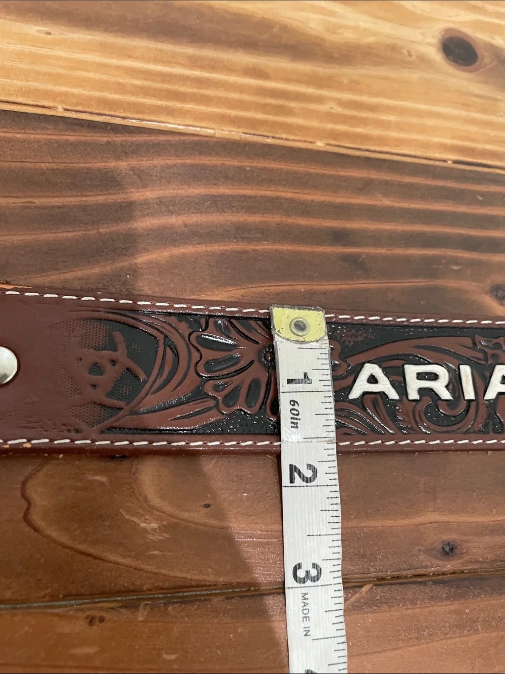 Ariat Western Belt Features Embossed Leather With Large ARIAT Logo